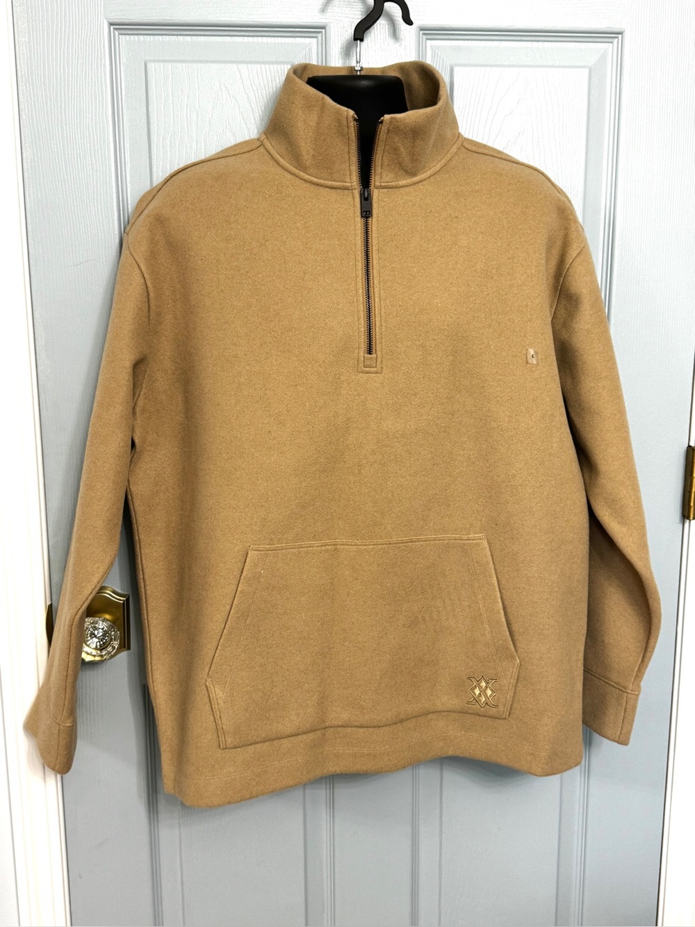 Express Men’s Camel Quarter Zip Pullover Shirt L NWT Micro Fleece